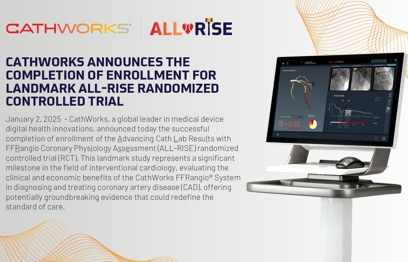 CathWorks Announces the Completion of Enrollment for Landmark ALL-RISE Randomized Controlled Trial