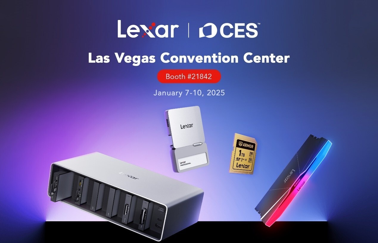 Lexar to Showcase an Extensive Lineup of Products for Photographers, Filmmakers, and Gamers at CES 2025