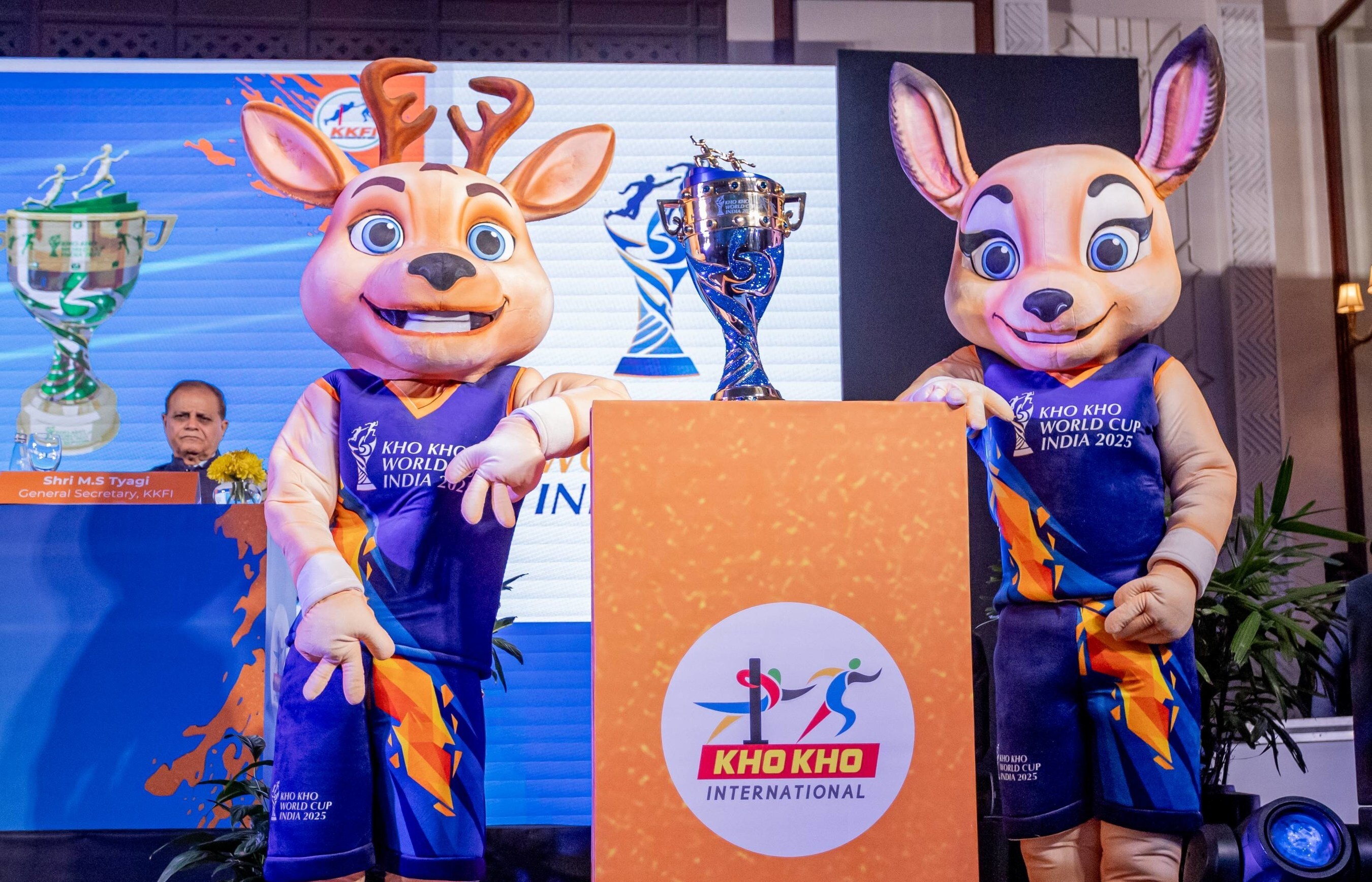 KKFI Unveils Spectacular Trophy, Mascots Tejas and Tara for Inaugural Kho Kho World Cup 2025