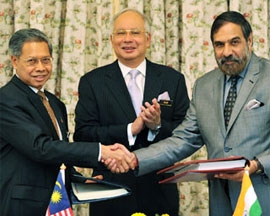 malaysia india sign free trade pact