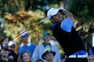Tiger Woods hits his tee shot on the 12th hole during the AT&T Pebble Beach National Pro-Am at the Spyglass Hill Golf in Pebble Beach, California. Woods opened his 2012 PGA Tour season by making back-to-back birdies in the first round of the Pebble Beach National Pro-Am.