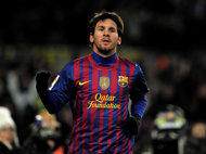 Barcelona's Lionel Messi during a football match on February 4. Holders Barcelona face Bayer Leverkusen in the Champions League on Tuesday on a desperate mission to save their season from falling apart.
