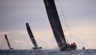This file photo shows yachts competing at the start of the Volvo Ocean Race off the coast of Alicante, last November. Cyclone-strength winds in the South China Sea have forced Volvo Ocean Race organisers to consider delaying a leg start for the first time, according to a race official.