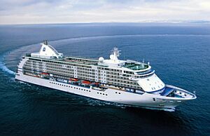 international seven seas voyager cruise ship docks at chan may port