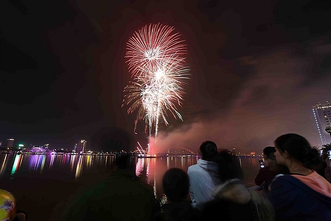 fireworks across vietnam on lunar new years eve
