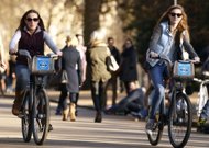 The British capital expanded its self-service cycle hire scheme on Thursday, adding 2,300 bikes in the east of the city. Transport for London (TfL) said more than 8,000 of the Barclays Cycle Hire vehicles, known affectionately by Londoners as 