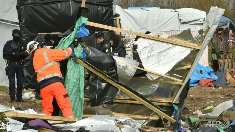 france begins bulldozing part of jungle refugee camp