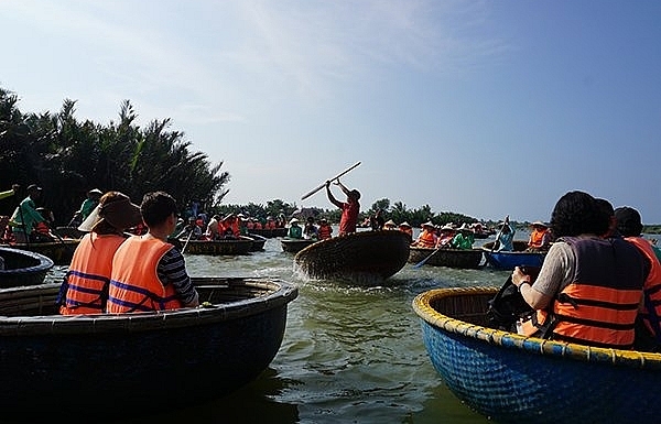 experiencing basket boat tour on bay mau coconut forest