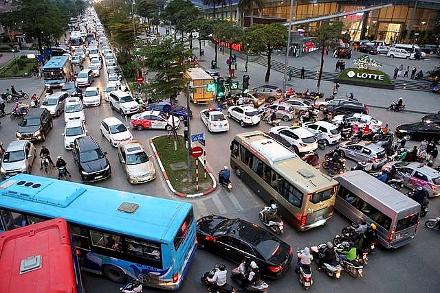 in photos rush hour hits hanoi