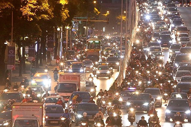 in photos rush hour hits hanoi