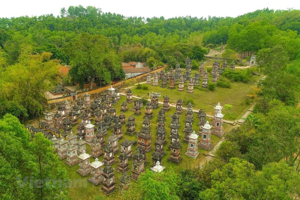 stunning view of bo da ancient pagoda in bac giang