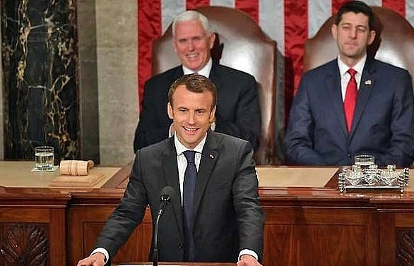 frances macron pushes back at america first agenda