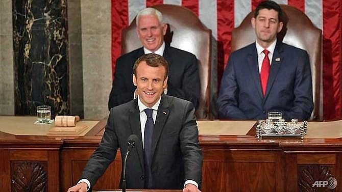 frances macron pushes back at america first agenda