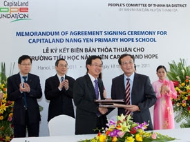 CapitaLand Hope Foundation sets up its first Hope school in Vietnam.
