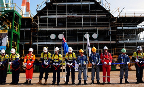 shell lays keel for worlds first floating lng project