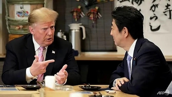 after sumo and golf trump and abe get down to business