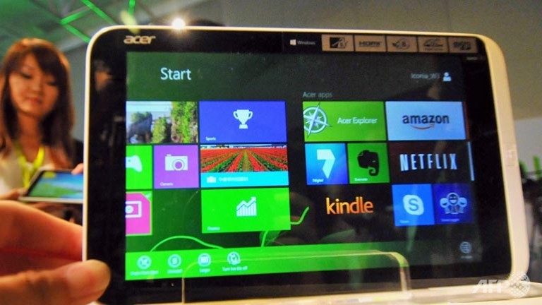 taiwans acer unveils tablet running on windows 8