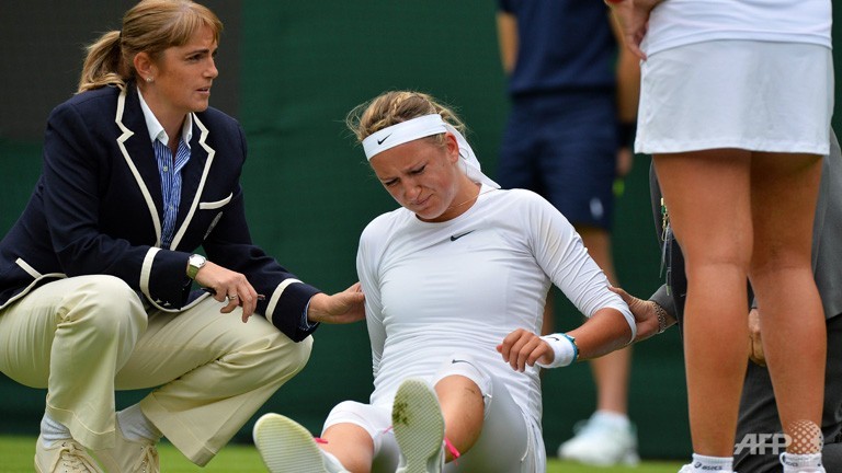 Azarenka in tears after Wimbledon injury