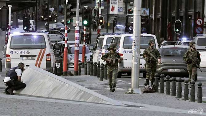 explosion rocks brussels train station suspect shot dead