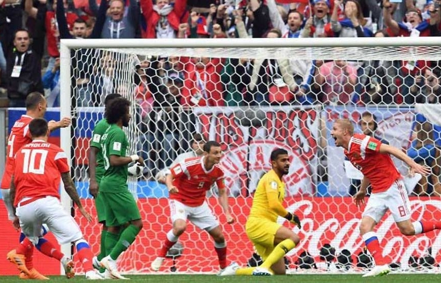 world cup cheryshev stars as russia rout saudi arabia in opener