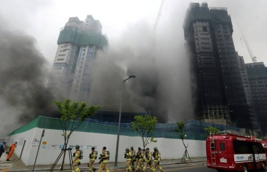 two killed in construction site fire in south korea