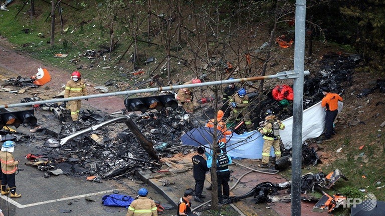 five killed as helicopter crashes in south korean city