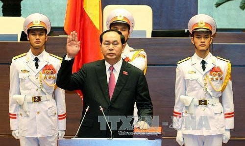 tran dai quang sworn in as president