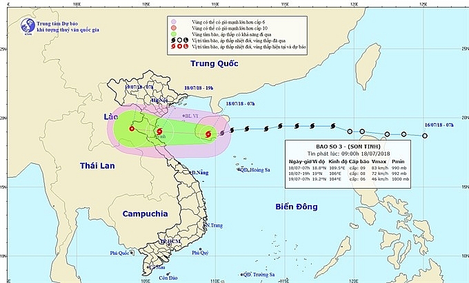 typhoon son tinh to make landfall wednesday night