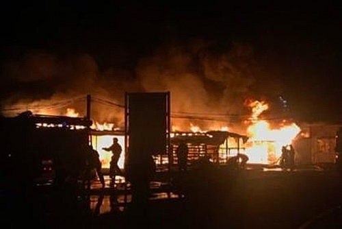 vietnamese market in russian city catches fire no casualty