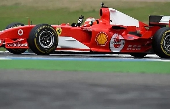 Mick Schumacher thrills crowd in his father's Ferrari