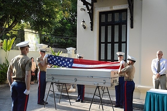 repatriation ceremony of us servicemens remains takes place in hanoi