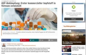 Vietnam develops world’s first effective vaccine against ASF: German newspaper