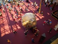 Visitors to the Smithsonian National Air and Space Museum in Washington, DC, examine the Apollo 11 capsule that took Neil Armstrong and two fellow US astronauts to the moon in July 1969. (AFP Photo/Robert Macpherson)