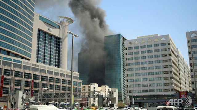 major fire hits uae multi storey building