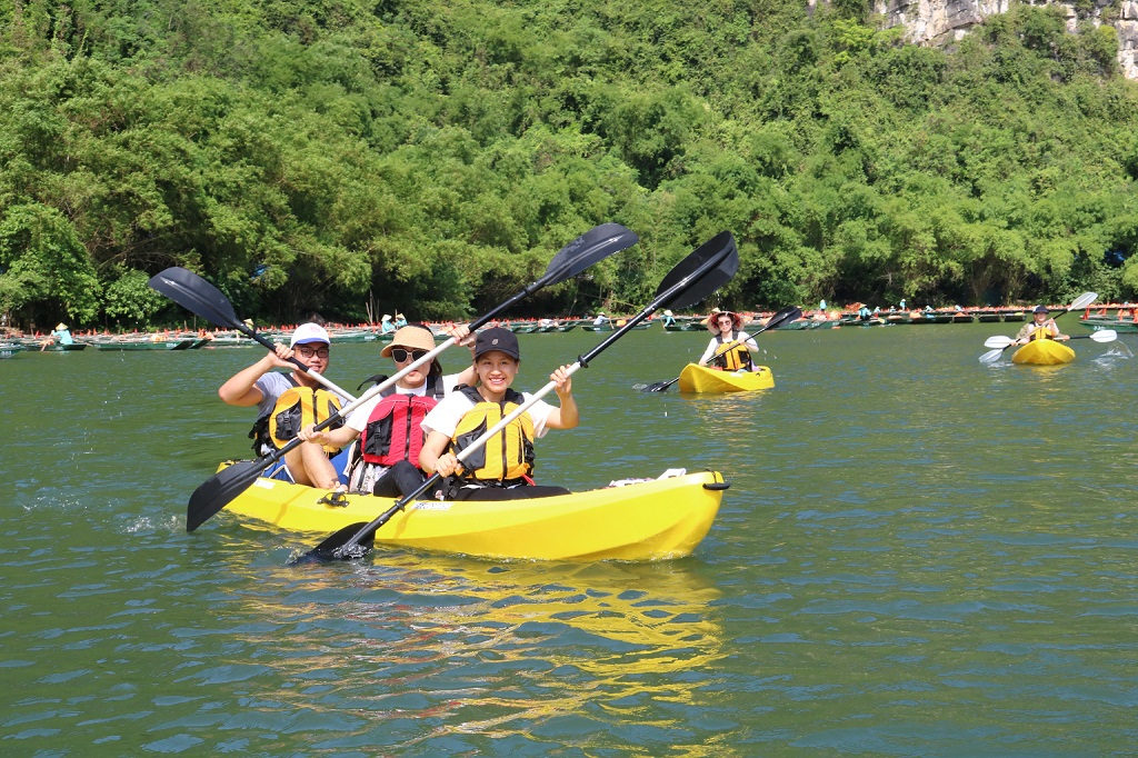 kayak tours on offer at trang an scenic landscape complex