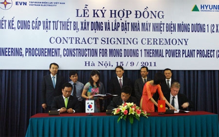 evn signs epc contract for mong duong