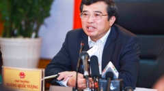 Former Deputy Minister of Industry and Trade Hoang Quoc Vuong, now the chairman of EVN, speaks durin