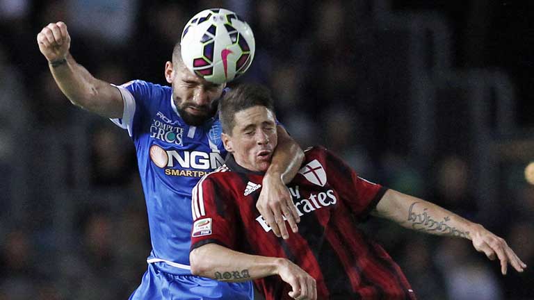 torres honda rescue point for ac milan at empoli