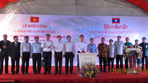 PM attends Potassium Chloride Salt Project in Laos