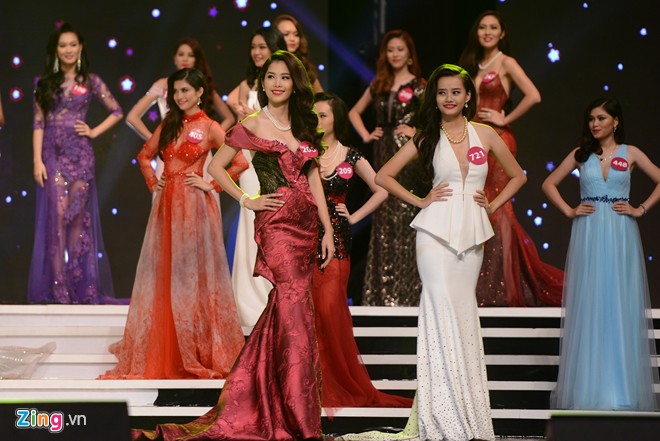 miss universe vietnam contestants shine in evening gown