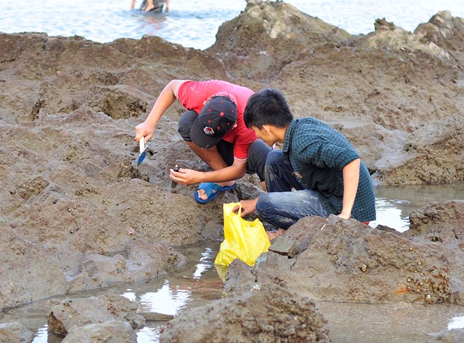 Con đường ra đảo chìm dưới đáy biển 2 mét