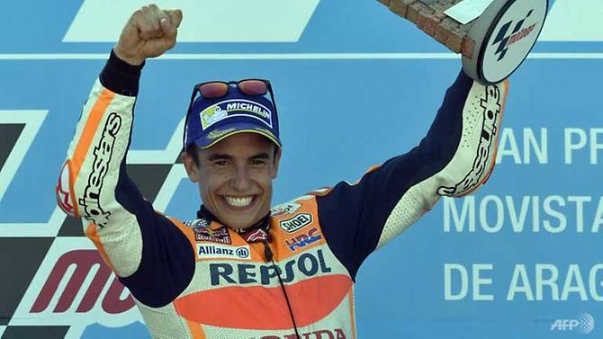 marquez surges into motogp title lead with aragon win