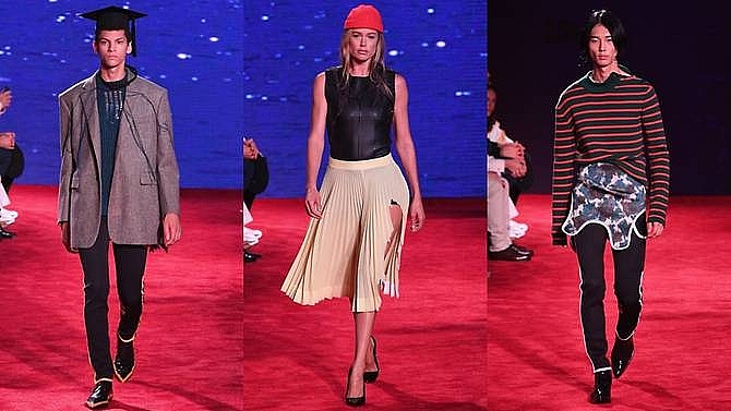 calvin klein goes for jaws coach does disney at new york fashion week