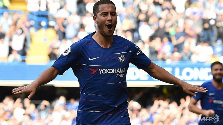 hazard hat trick sees off cardiff to send chelsea top