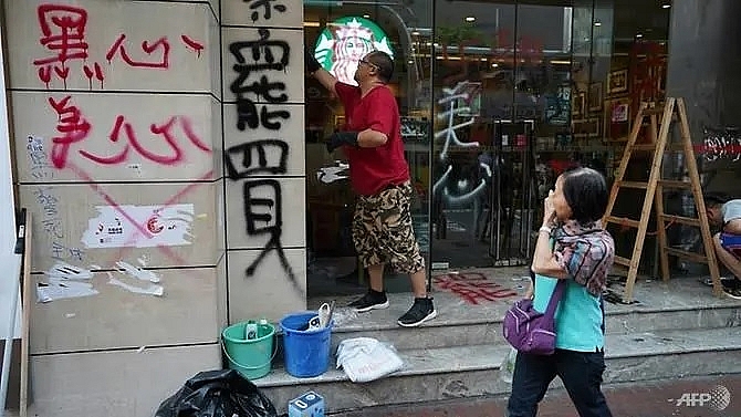 starbucks becomes latest target of hong kong protester rage