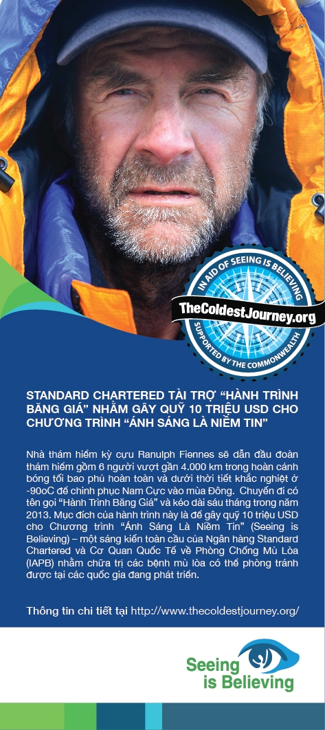 Standard Chartered sponsors Sir Ranulph Fiennes’ “The Coldest Journey” in aid of Seeing is Believing