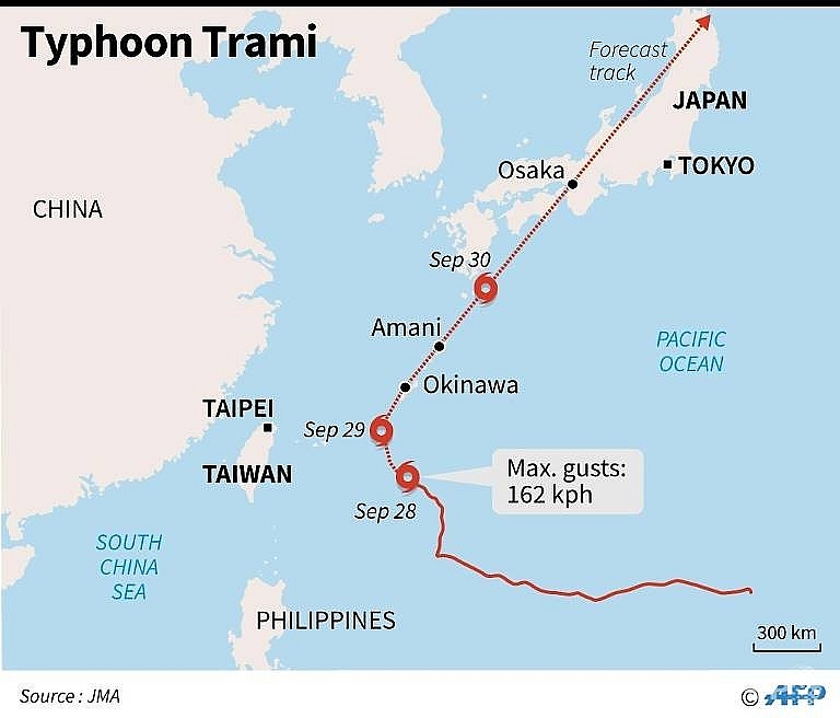 2 dead more than 120 hurt as typhoon trami hammers japan