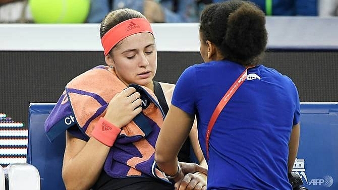 ostapenko crashes out of hong kong open