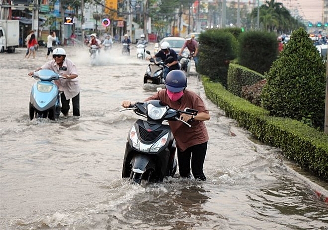 mekong delta fights flooding from high tides