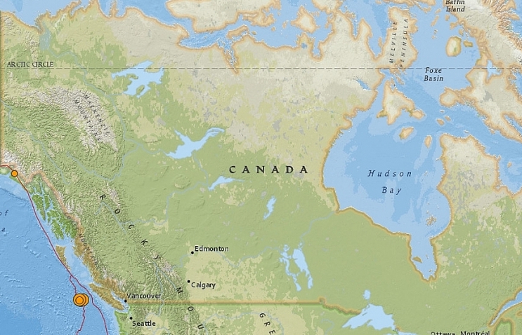 Four earthquakes strike off Canada's west coast